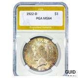 1922-D Silver Peace Dollar PGA MS64