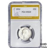 1932 Washington Silver Quarter PGA MS64