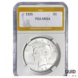 1935 Silver Peace Dollar PGA MS64