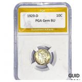 1929-D Mercury Silver Dime PGA BU
