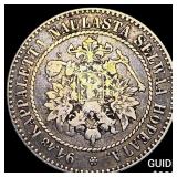 1864 Finland Silver 1 Markka NEARLY UNCIRCULATED