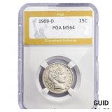 1909-D Barber Quarter PGA MS64