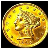 1905 Liberty Head Gold $2.50 Quarter Eagle CLOSELY