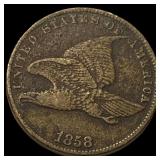 1858 Copper-Nickel Flying Eagle Cent CLOSELY UNCIR