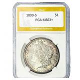 1899-S Morgan Silver Dollar PGA MS63+