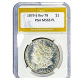 1879-S REV 78 Morgan Silver Dollar PGA MS63 PL