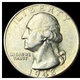 1948-D Silver Washington Quarter CHOICE AU