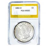 1882-O Morgan Silver Dollar PGA MS65