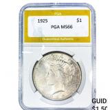 1925 Silver Peace Dollar PGA MS66