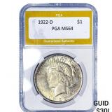 1922-D Silver Peace Dollar PGA MS64