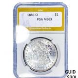 1885-O Morgan Silver Dollar PGA MS63