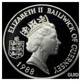 1988 Gurensey Silver 2 Pounds Proof