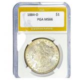 1884-O Morgan Silver Dollar PGA MS66