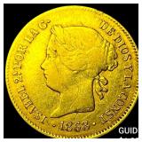 1868 Philippines Gold 1 Peso .0476oz AGW