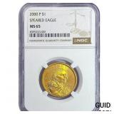 2000 $1 Speared Eagle NGC MS65