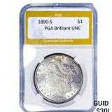 1890-S Morgan Silver Dollar PGA Brilliant UNC