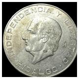 1956 Silver 10 Pesos Mexico 28.8g UNCIRCULATED