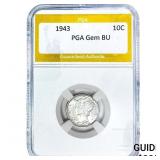 1943 Mercury Silver Dime PGA BU