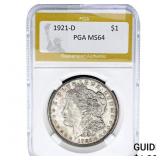 1921-D Morgan Silver Dollar PGA MS64