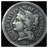 1865 Nickel Three-Cent Piece LIGHTLY CIRCULATED