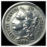 1888 Nickel Three-Cent Piece LIGHTLY CIRCULATED