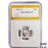 1917-S Mercury Silver Dime PGA MS65 FB