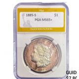 1885-S Morgan Silver Dollar PGA MS65+
