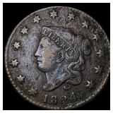 1824 Coronet Head Large Cent LIGHTLY CIRCULATED