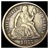 1875 Seated Liberty Dime NEARLY UNCIRCULATED