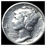 1924 Mercury Dime NEARLY UNCIRCULATED