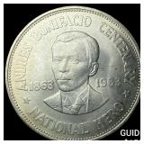 1963 Philippines Silver 1 Peso