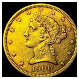 1900 Liberty Head Half Eagle $5 Gold CHOICE AU