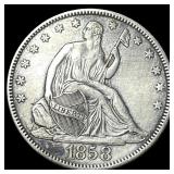 1858 Seated Liberty Half Dollar CLOSELY UNCIRCULAT