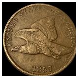1857 Flying Eagle Cent NEARLY UNCIRCULATED