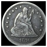 1876-S Silver Seated Liberty Quarter NEARLY UNCIRC