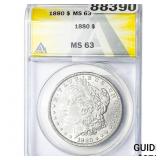 1880 Morgan Silver Dollar ANACS MS63