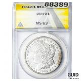 1904-O Morgan Silver Dollar ANACS MS63