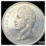 1828W France Silver 5 Francs