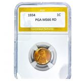 1934 Wheat Cent PGA MS66 RD