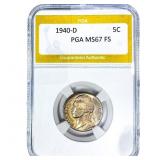 1940-D Jefferson Nickel PGA MS67 FS