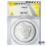 1886 Morgan Silver Dollar ANACS MS62