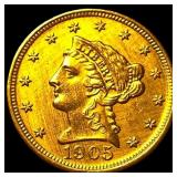 1905 Liberty Head Gold Quarter Eagle $2.50 CLOSELY