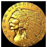 1910 Indian Head Gold $2.50 Quarter Eagle CLOSELY