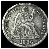 1886 Seated Liberty Dime NEARLY UNCIRCULATED