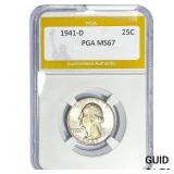 1941-D Washington Silver Quarter PGA MS67