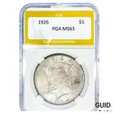 1926 Silver Peace Dollar PGA MS63