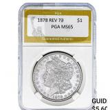 1878 REV 79 Morgan Silver Dollar PGA MS65
