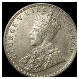 1918 British India Silver 1 Rupee UNCIRCULATED