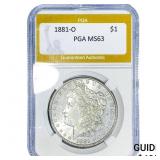 1881-O Morgan Silver Dollar PGA MS63