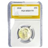 1918 Standing Liberty Quarter PGA MS64 FH